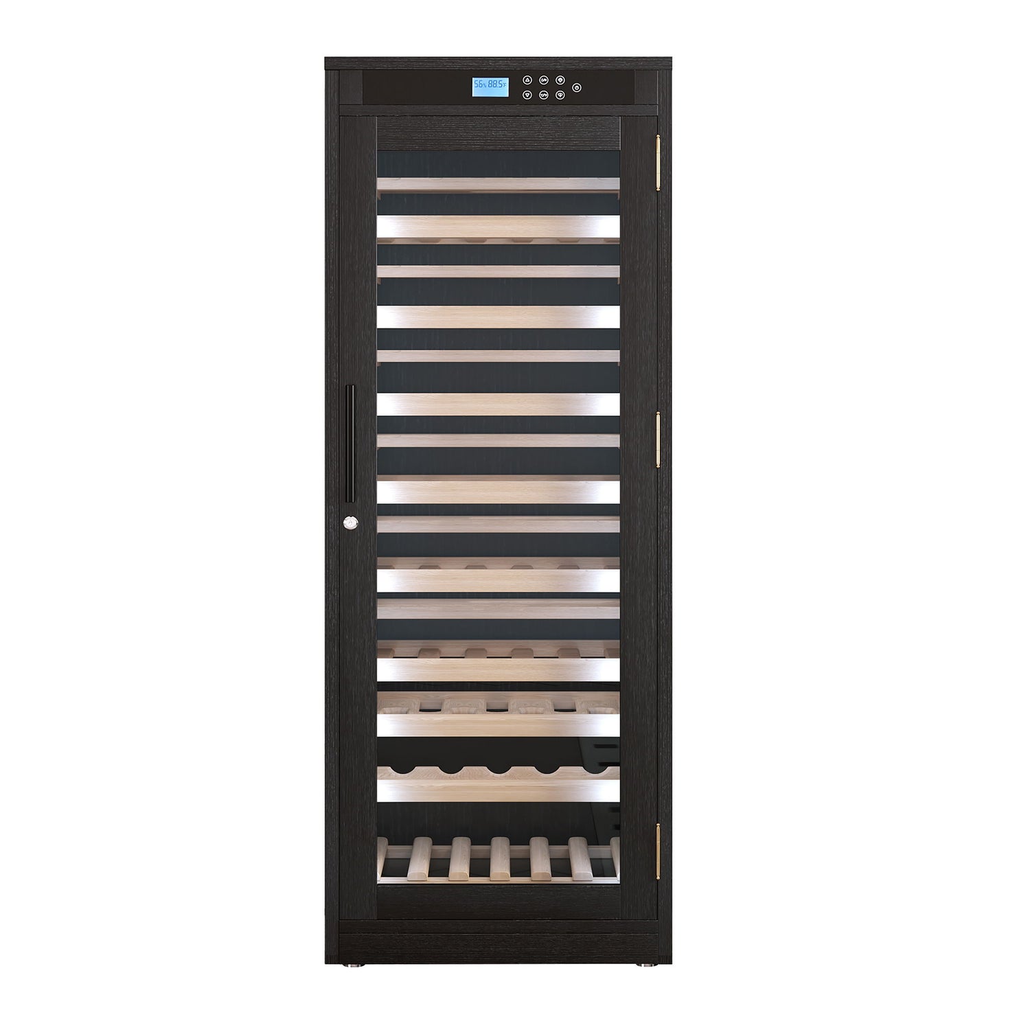 Intelligent Temperature Controlled Multi Tiered Grape Wine Cabinet - Black