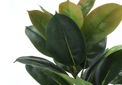 Artificial Plant, 40&quot; Tall, Rubber Tree, Indoor, Faux, Fake, Floor, Greenery, Potted, Real Touch, Decorative - Green / Black