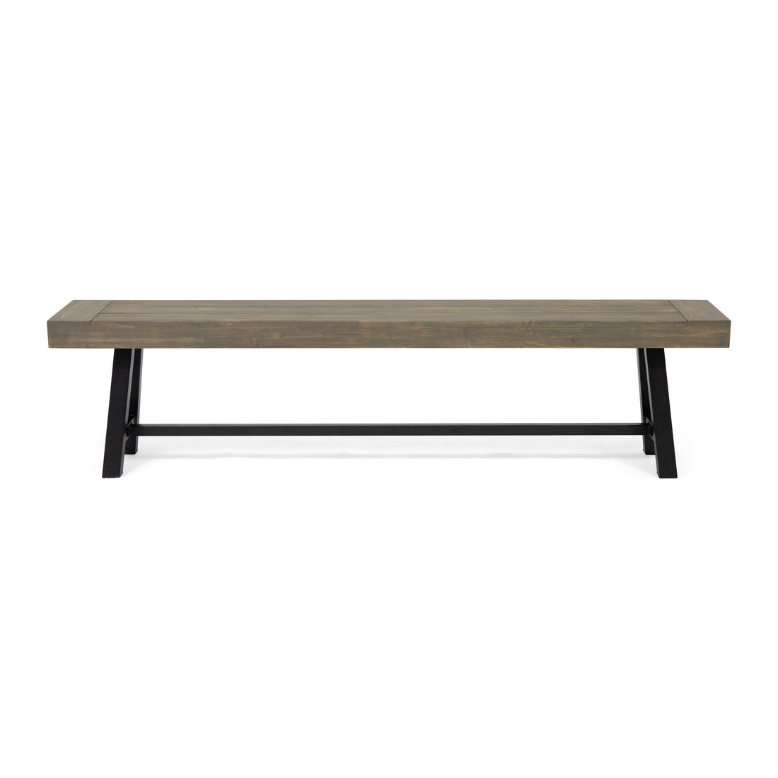 Outdoor Patio Bench - Gray / Rustic Metal