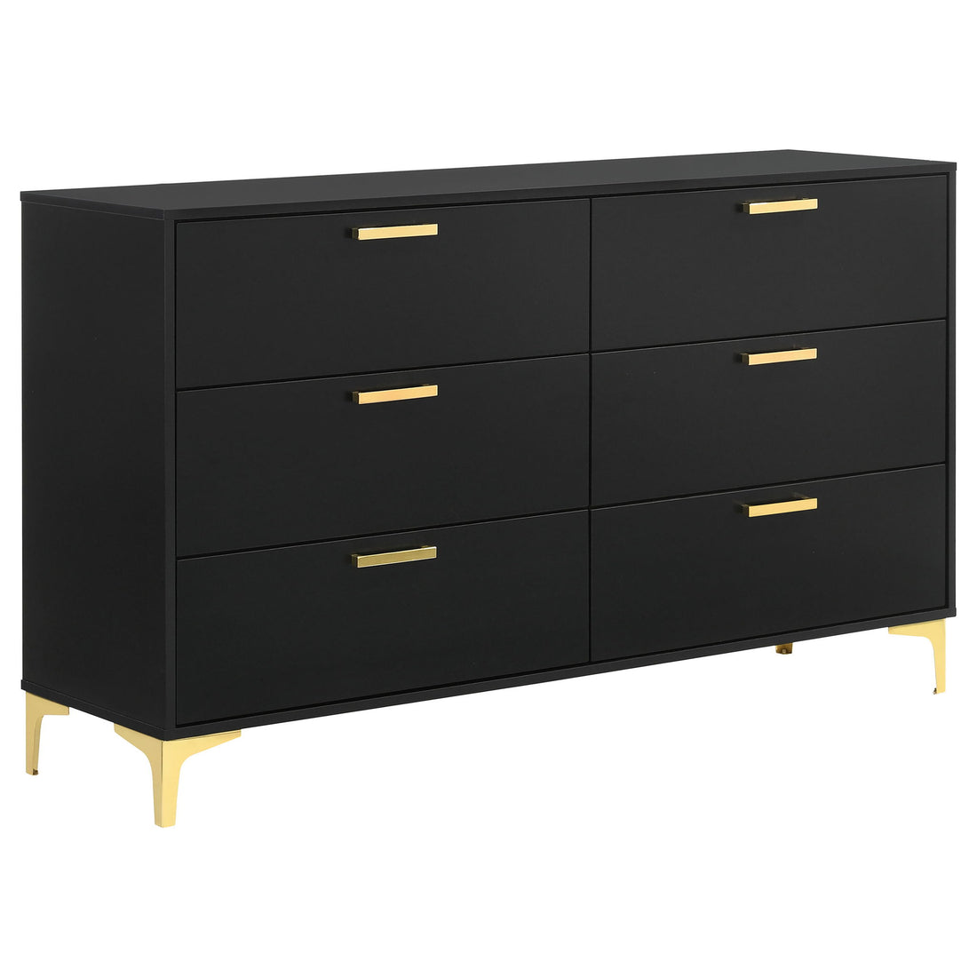 Lexie - 6 Drawer Rectangular Dresser - Black