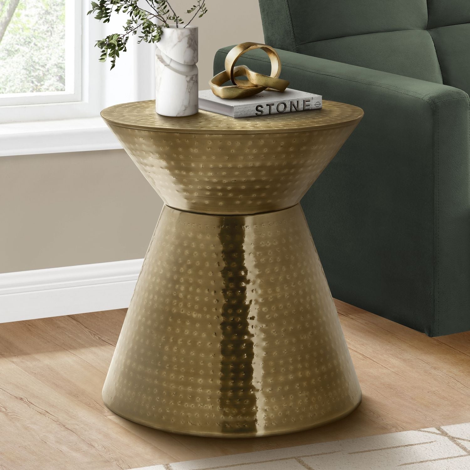 Drum Accent Side Table, Contemporary &amp; Modern Elegant Design