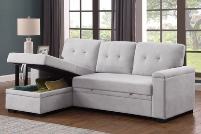 Lucca II - 84.5&quot;W Reversible Sleeper Sectional Sofa with Storage Chaise