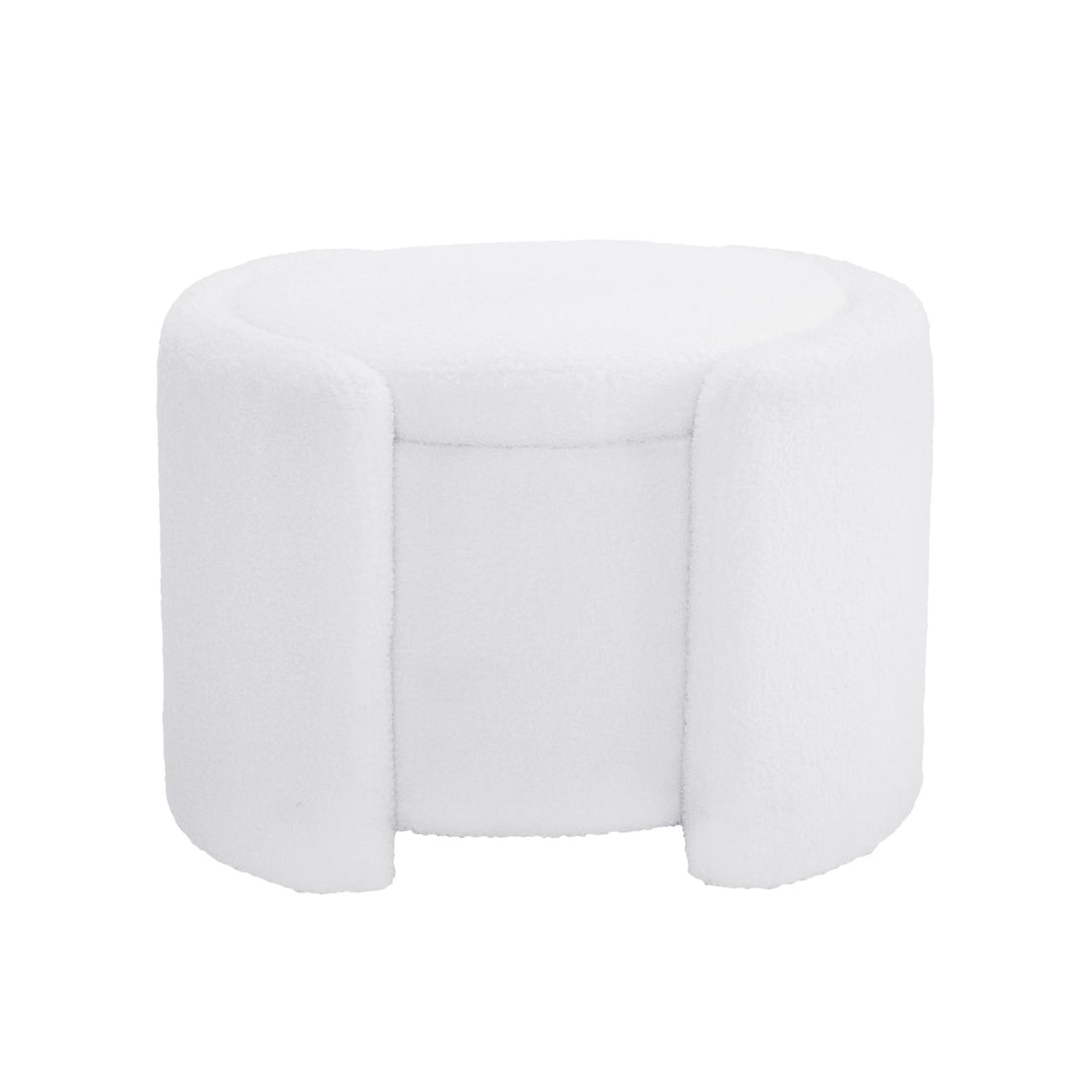 Cozy Boucle Storage Ottoman, Stylish Comfort With Hidden Storage