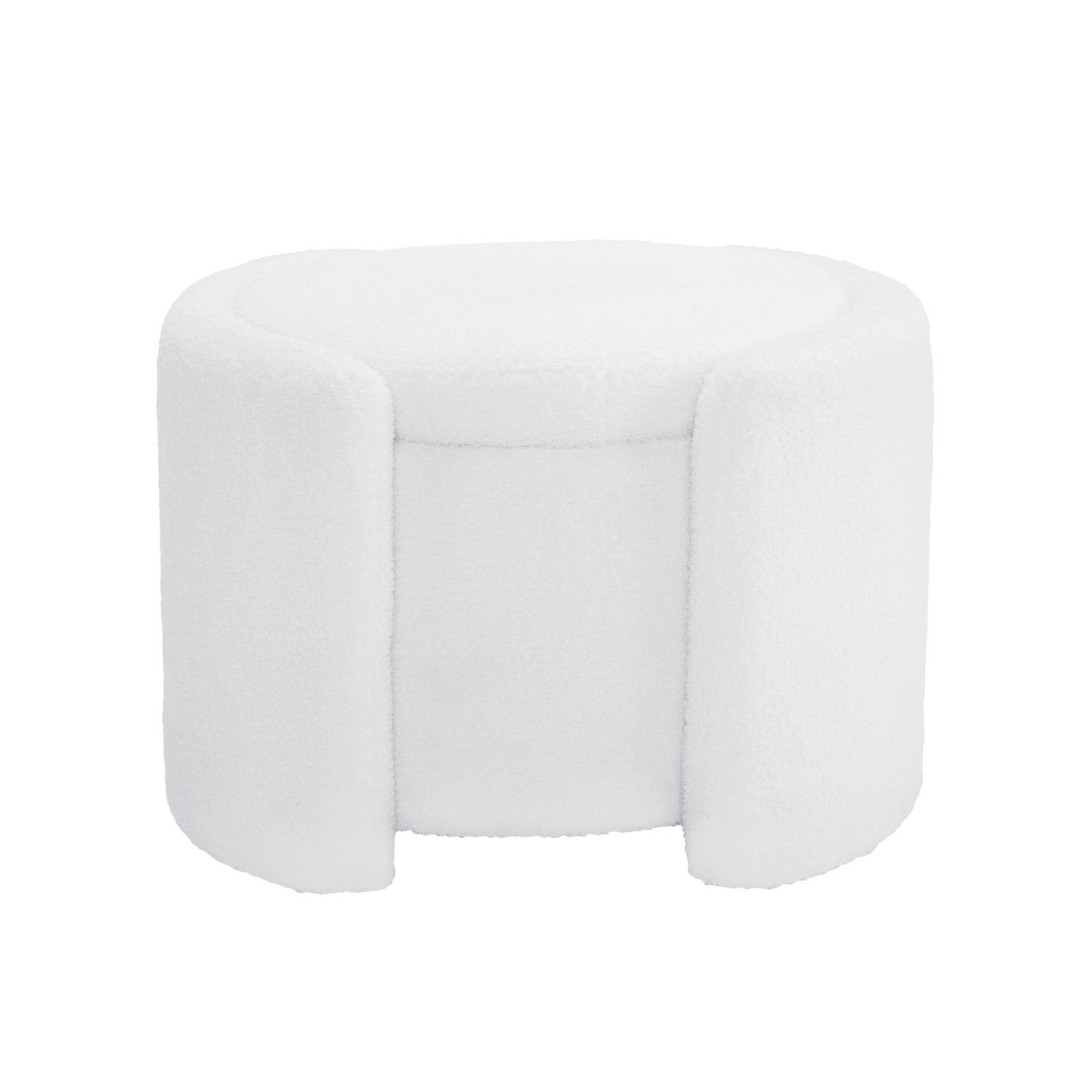 Cozy Boucle Storage Ottoman, Stylish Comfort With Hidden Storage