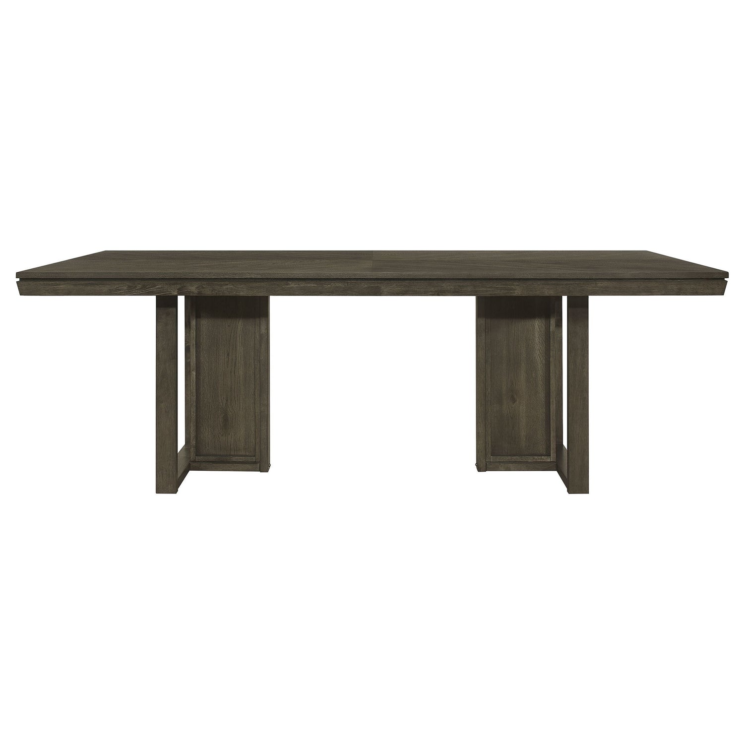 Glenmoor - Rectangular Dining Table With Geometric Double Pedestal Base - Dark Gray