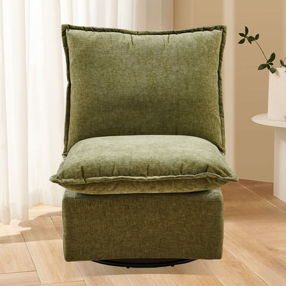 Detachable Chenille Single 360 Swivel Rocking Rocker, 360 Swivel Sofa Chair &amp; Single Sofa Lounge, Comfortable Seating For Living Room &amp; Bedroom Sofa 1 Piece