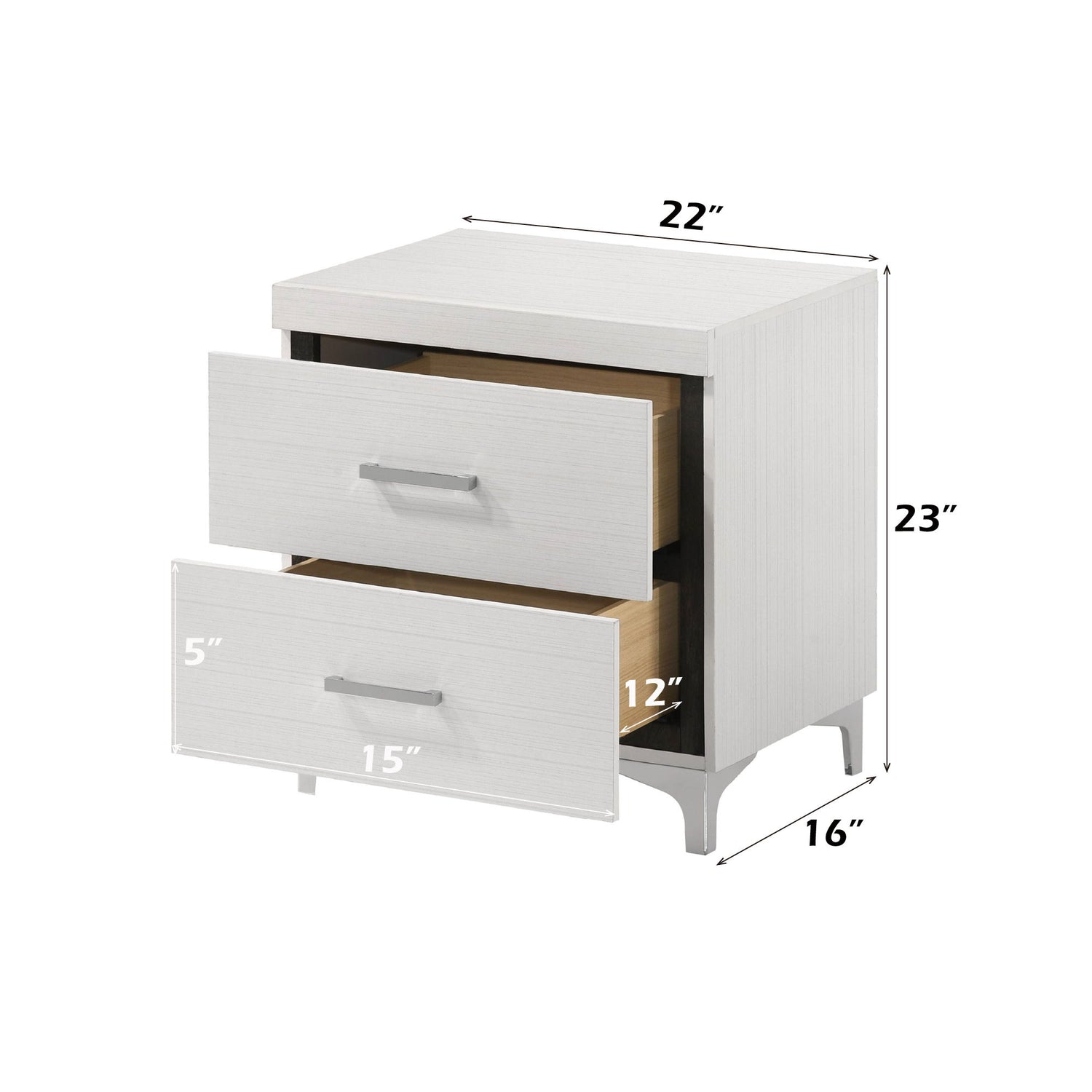 Casilda - Nightstand With Dovetail Drawers - White