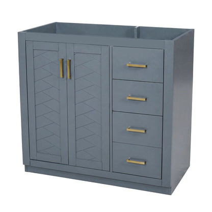 Retro Style Bathroom Vanity, 3 Drawers &amp; Soft Closing Doors