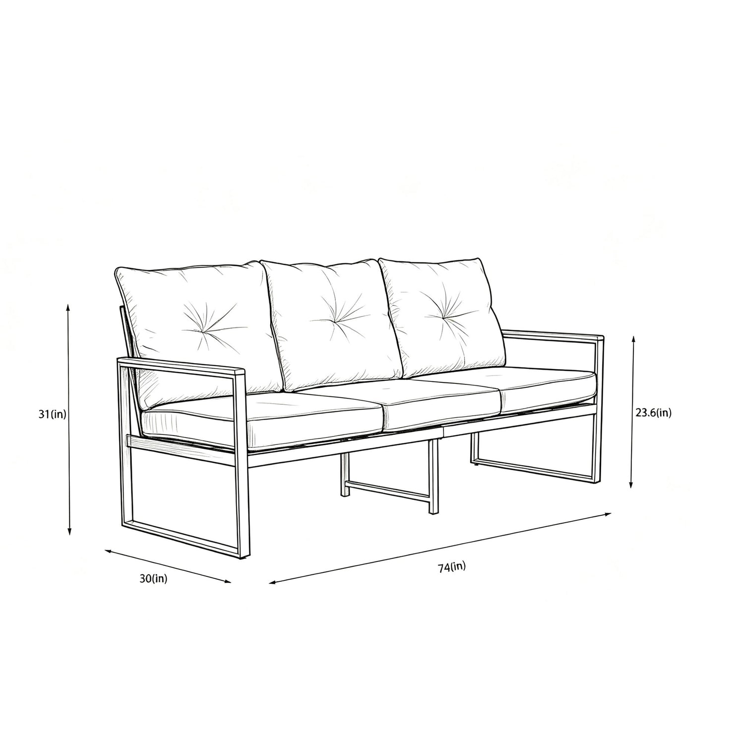Oversized Outdoor Conversation Set, 5 Seater - Blue