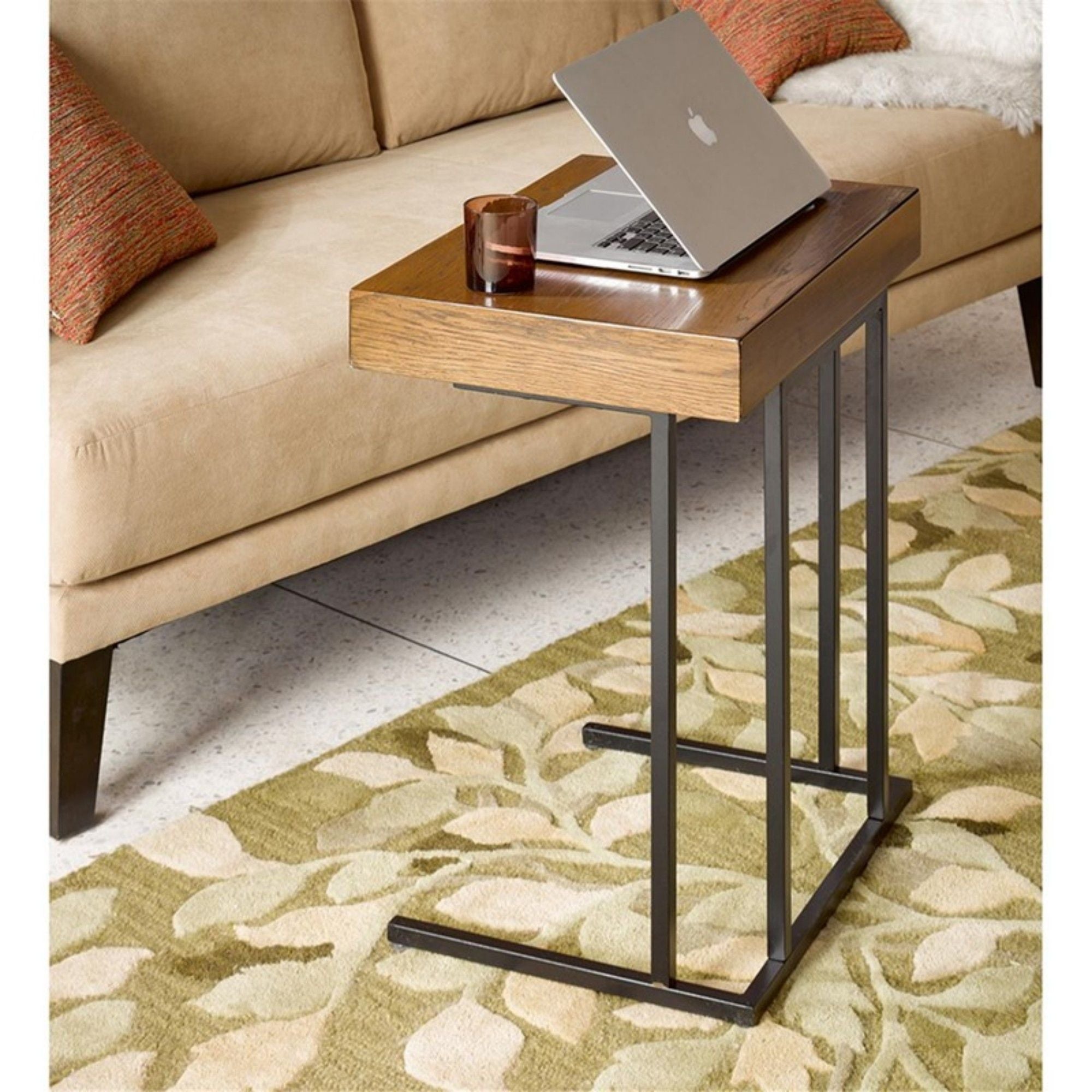 Wynn - Pull Up Table With Storage Compartment 22X16X26&quot; - Pecan