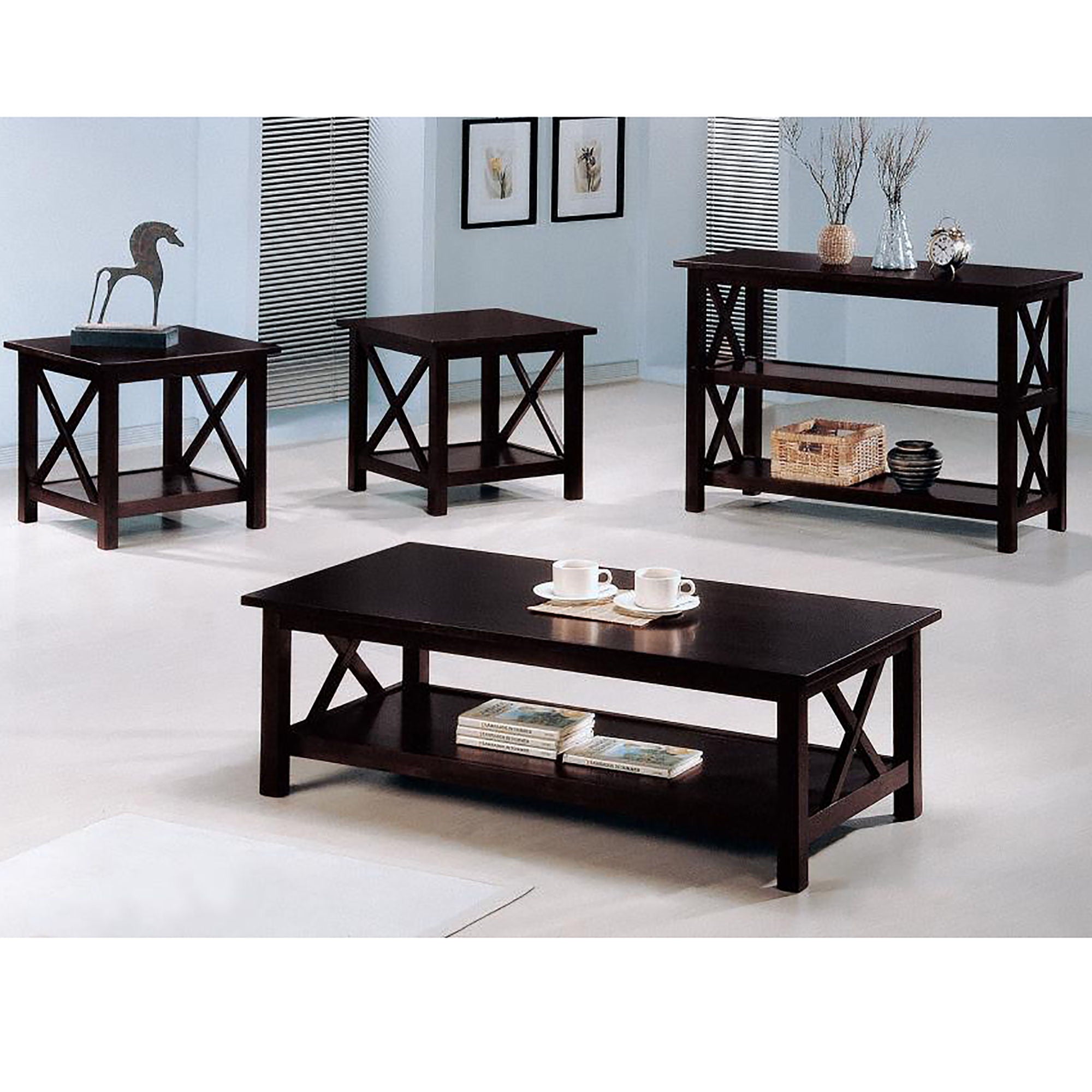Merlot 3 Piece Occasional Set - Brown