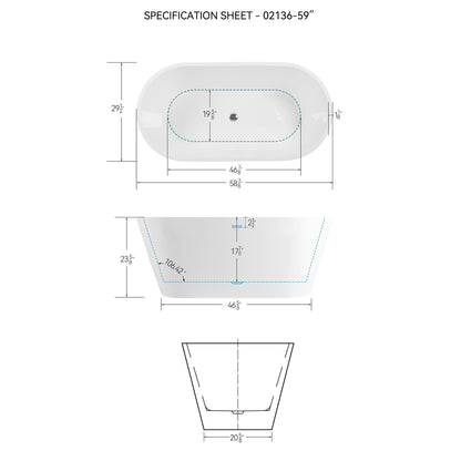 Freestanding Bathtub, Modern &amp; Contemporary Design Soaking Tub With Toe-Tap Drain In Chrome And Classic Slotted Overflow