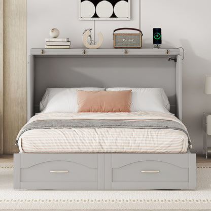 Murphy Wall Bed With Drawer And A Set Of Sockets &amp; USB Ports, Pulley Structure Design