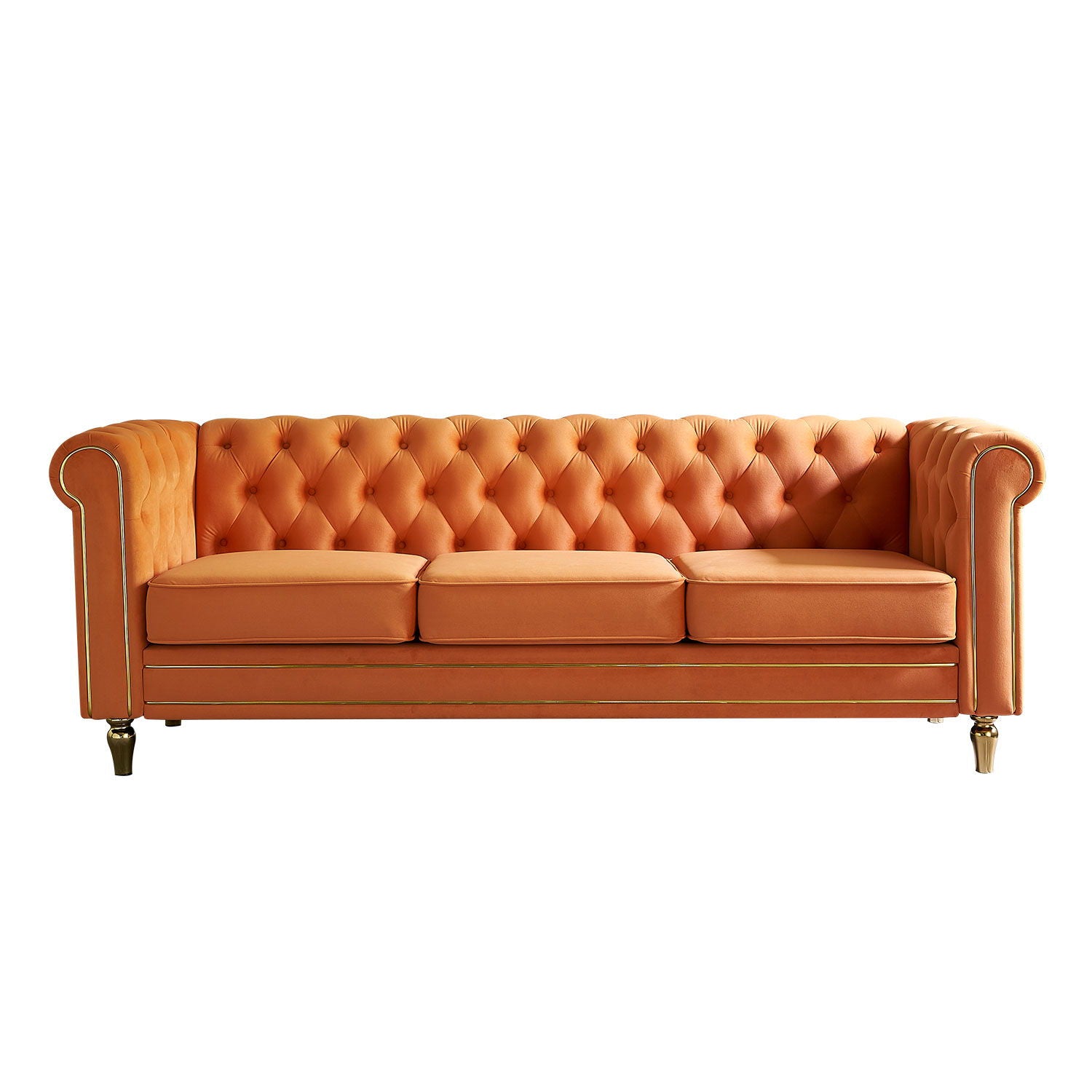 Chesterfield - Velvet Sofa 84.65&quot; For Living Room