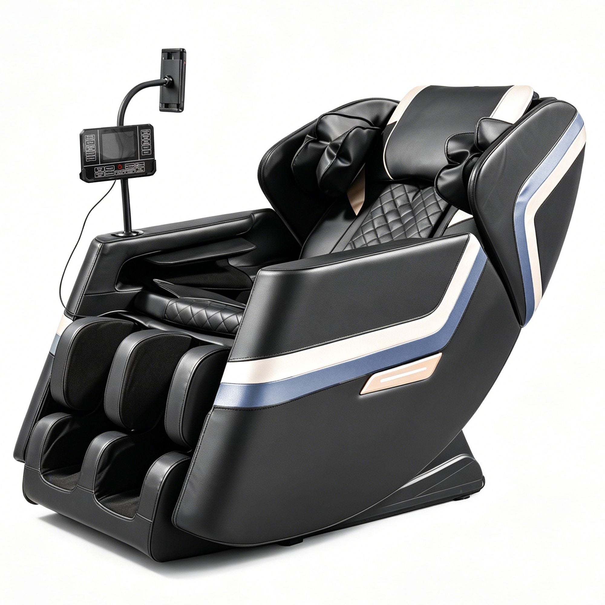 Massage Chair Recliner &amp; Zero Gravity &amp; Full Body Air Pressure - Black