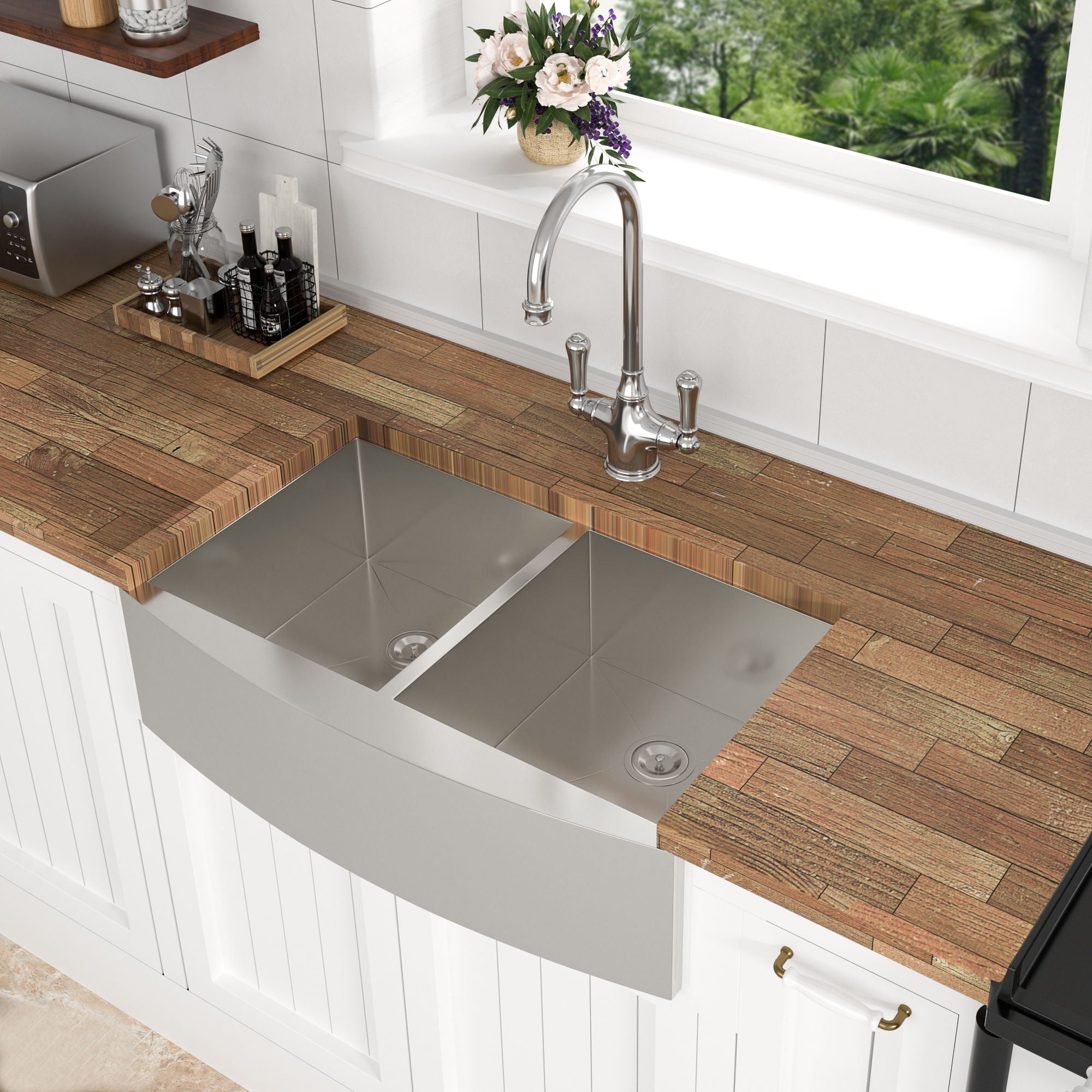 Farmhouse Double Bowl Sink With 50/50 Layout