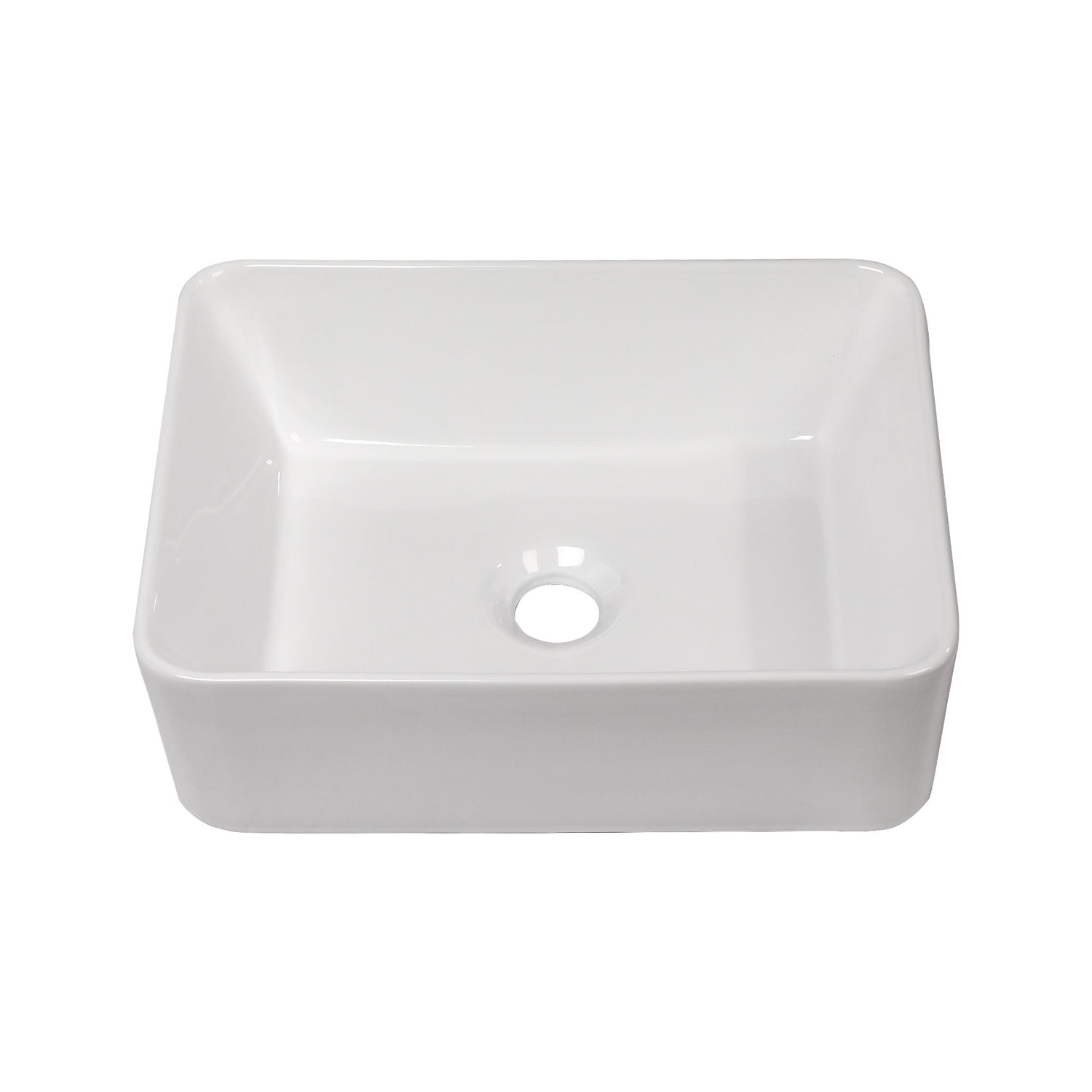 Sleek Ceramic Rectangular Vessel Bathroom Sink