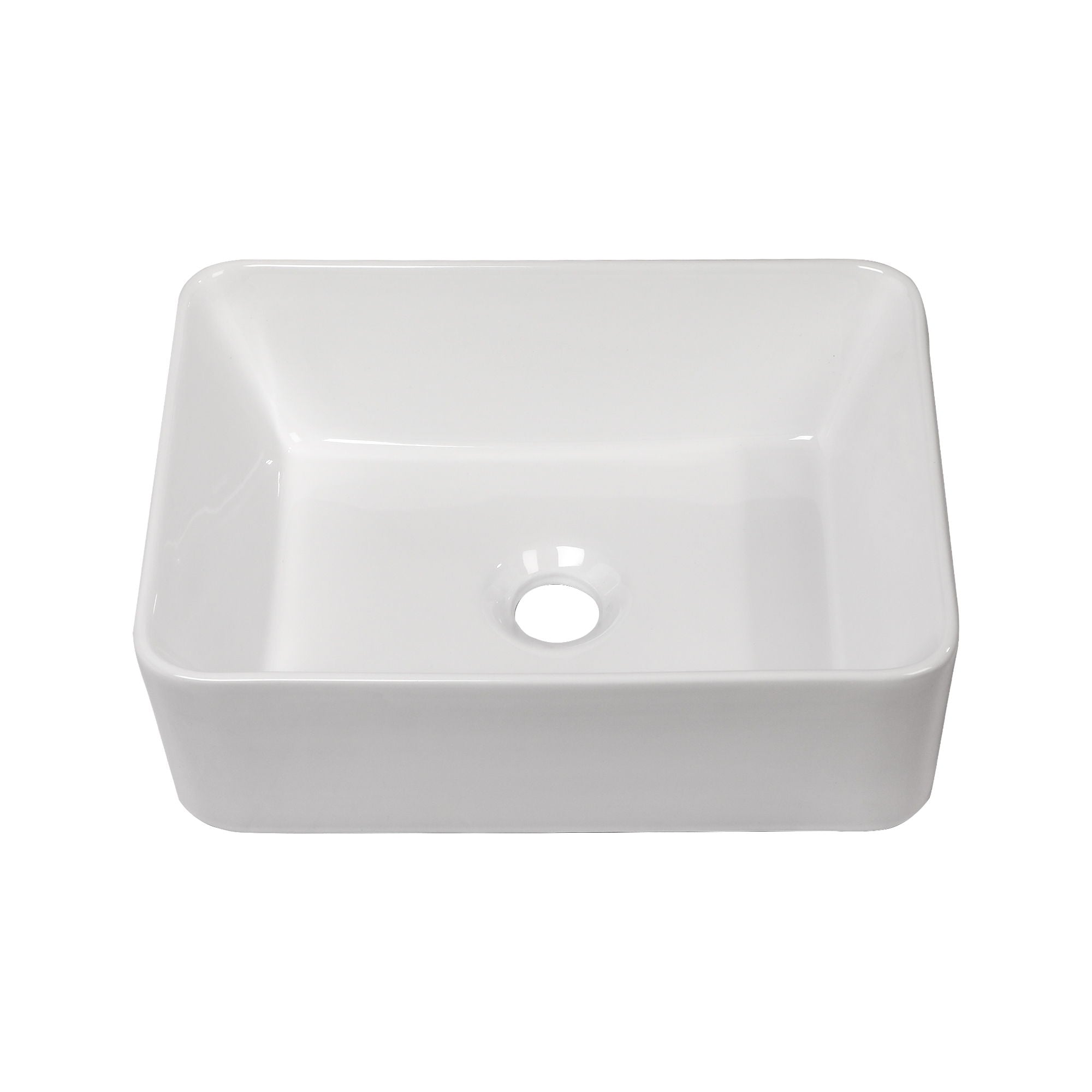 Sleek Ceramic Rectangular Vessel Bathroom Sink