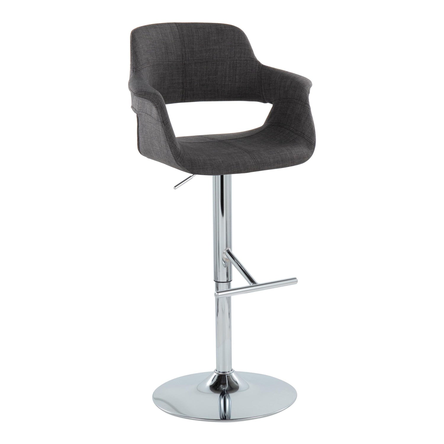 Vintage Flair - Mid Century Modern Adjustable Barstool &amp; Straight T Footrest (Set of 2)