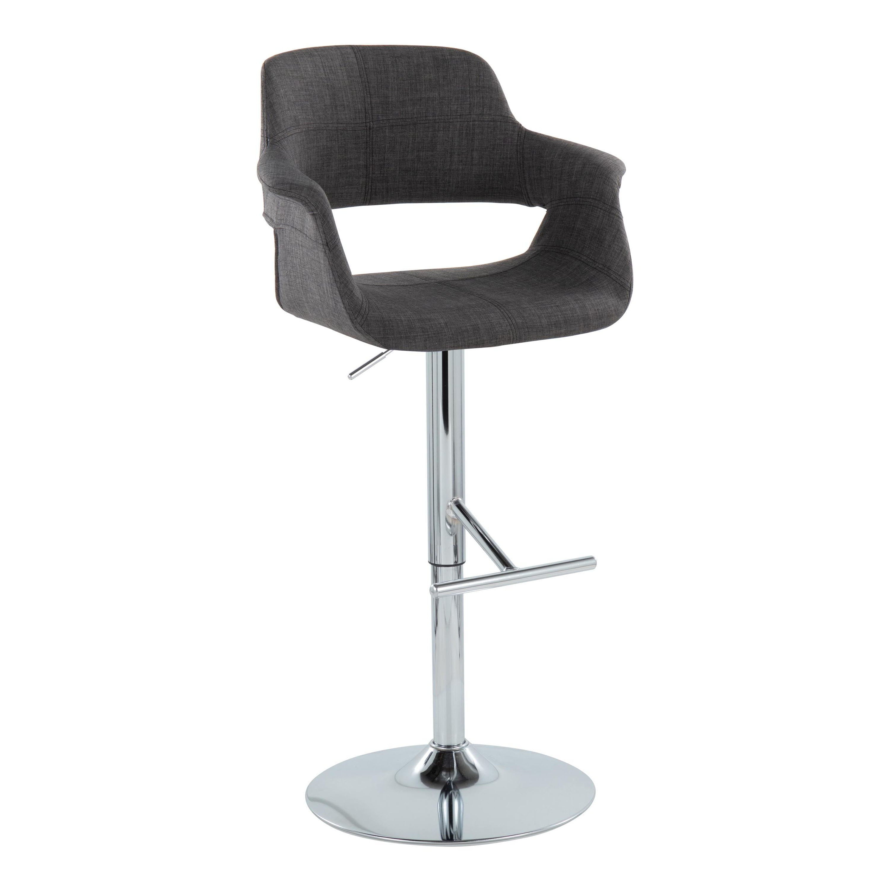 Vintage Flair - Mid Century Modern Adjustable Barstool &amp; Straight T Footrest (Set of 2)