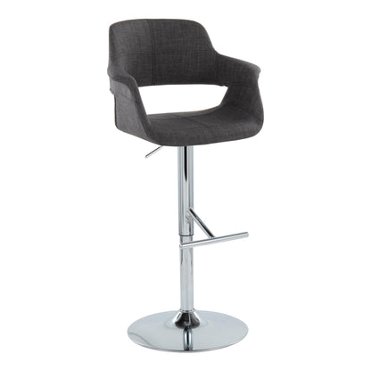 Vintage Flair - Mid Century Modern Adjustable Barstool &amp; Straight T Footrest (Set of 2)