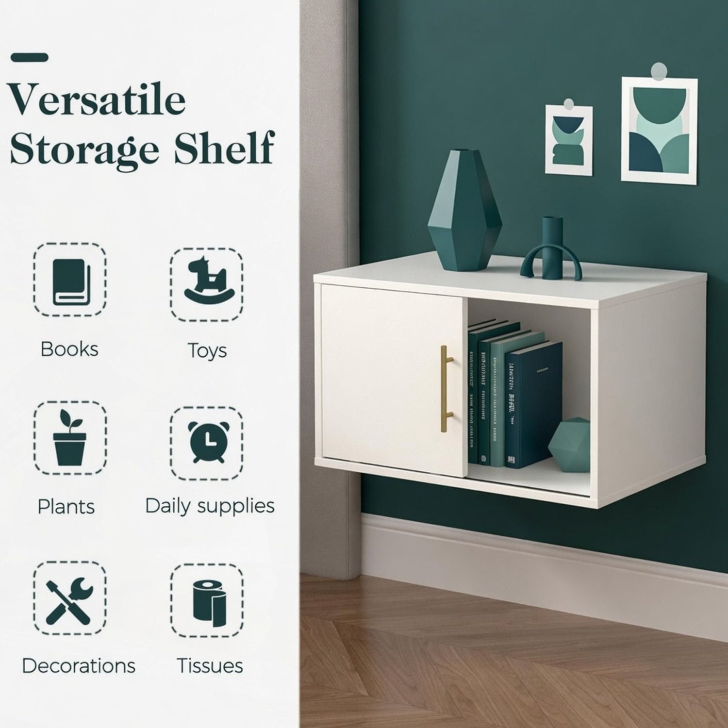Cube Storage Organizer With Sliding Door Stackable Modular Bookshelf &amp; Storage Cabinet - White