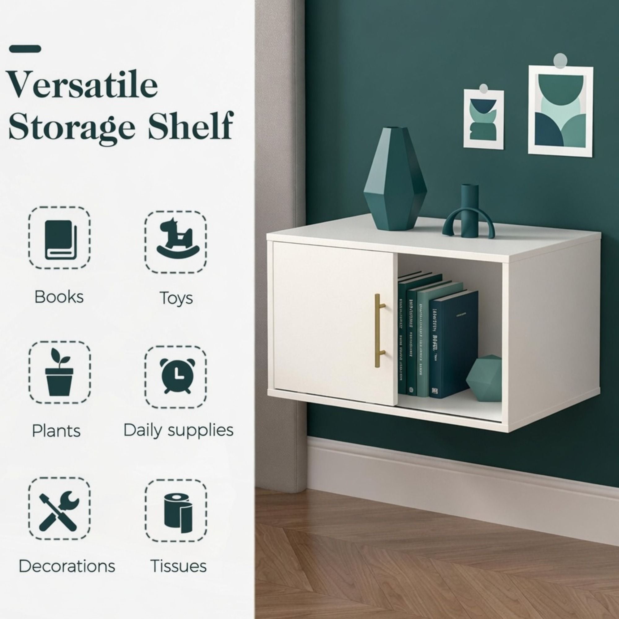 Cube Storage Organizer With Sliding Door Stackable Modular Bookshelf &amp; Storage Cabinet - White