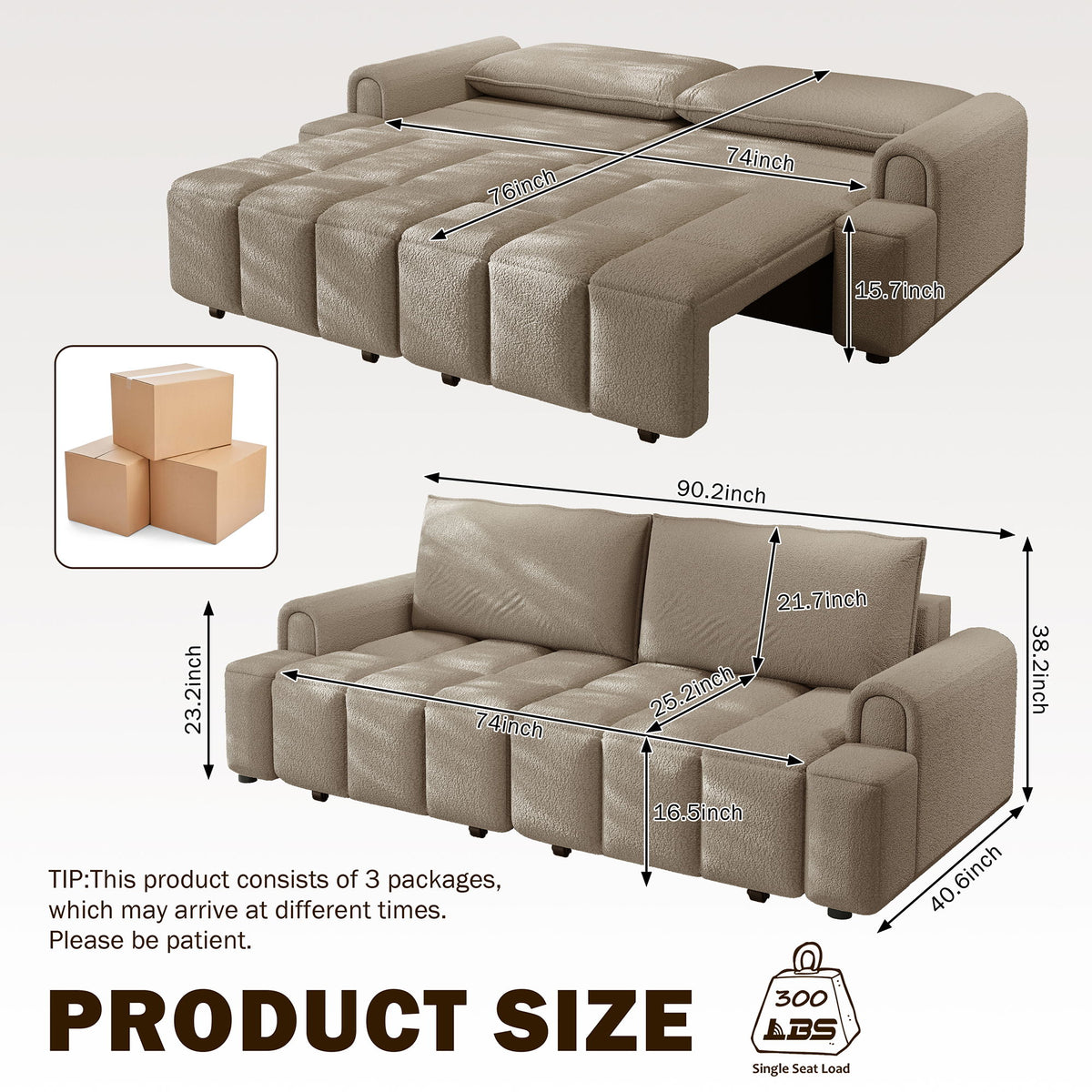 4 Seater Modern Couch With Seats Storage
