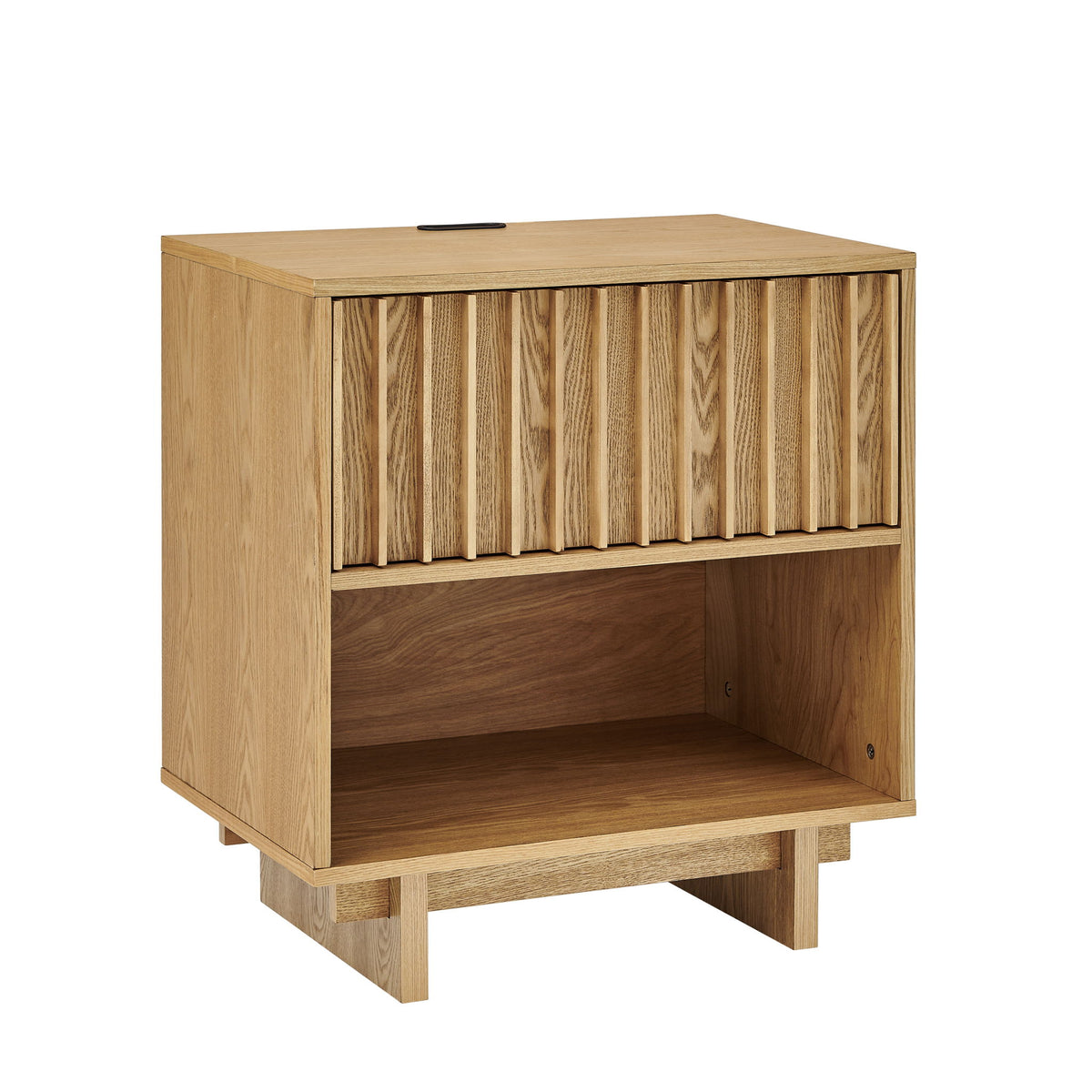 Nightstand With Hidden Charging Station USB Ports &amp; Outlet Hole