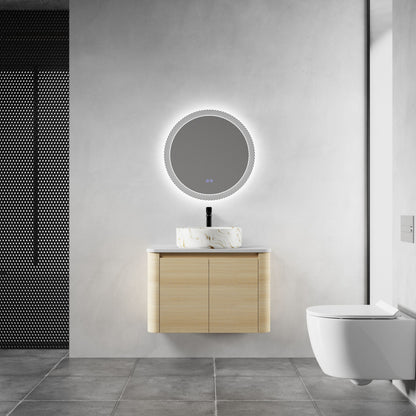 Mounted Bathroom Vanity &amp; Art Sink, Soft Close Door