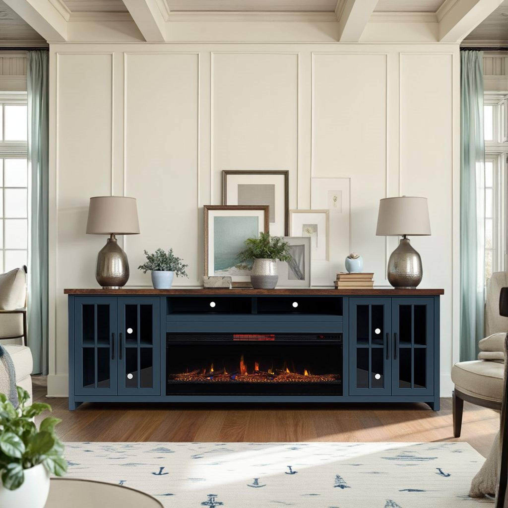 Nantucket - 74&quot; Fireplace TV Stand Console