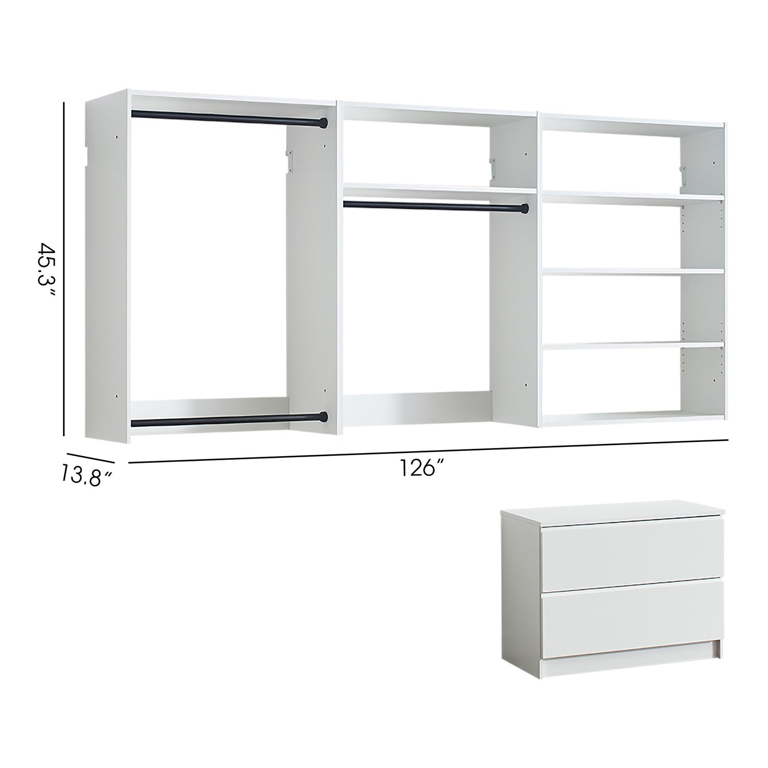 Devi - Wall Mounted Wood Closet System &amp; Modular Units