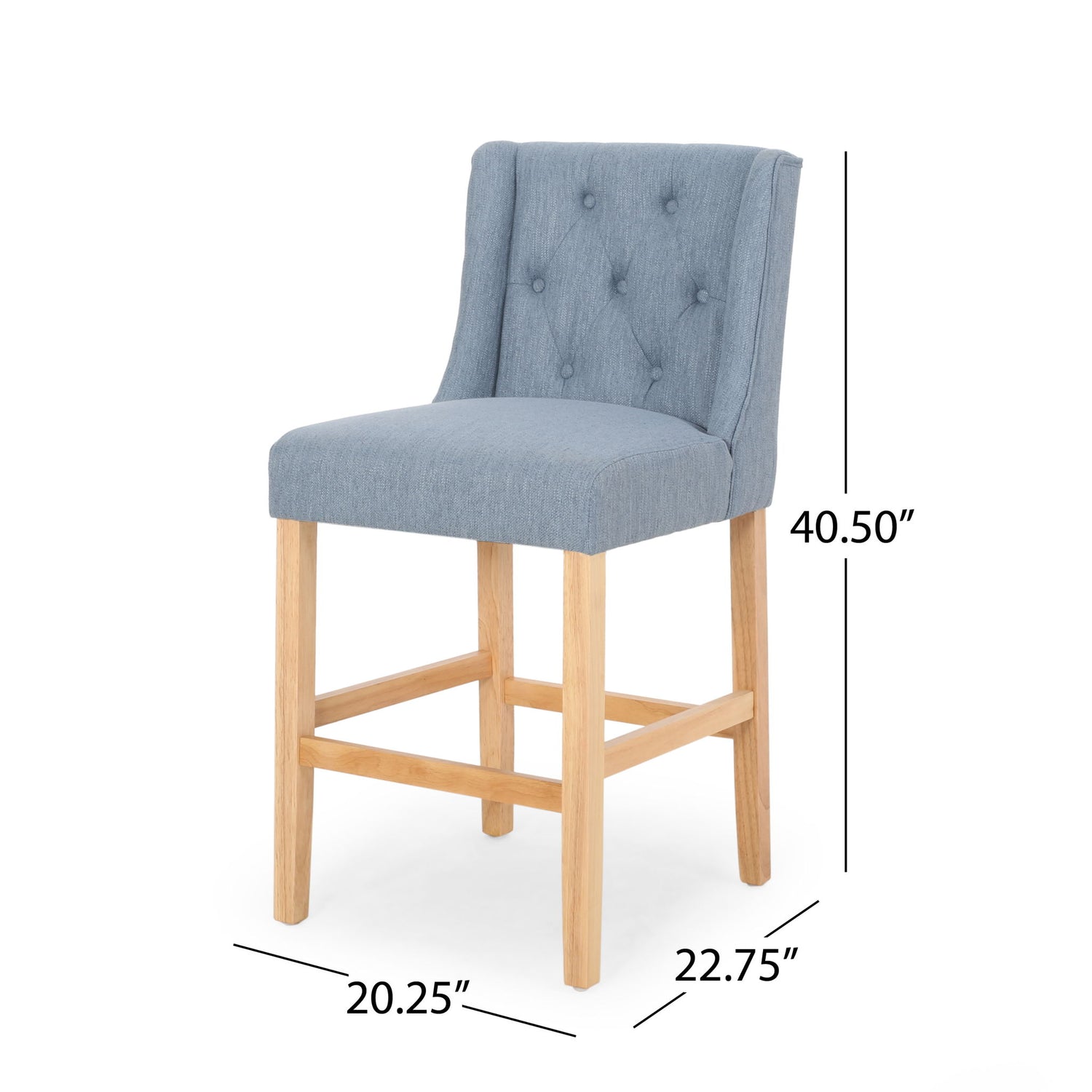 Vienna - Contemporary Fabric Tufted &amp; Wingback Counter Stools (Set of 2)