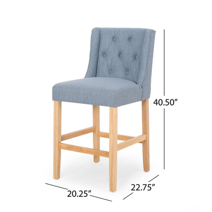 Vienna - Contemporary Fabric Tufted &amp; Wingback Counter Stools (Set of 2)