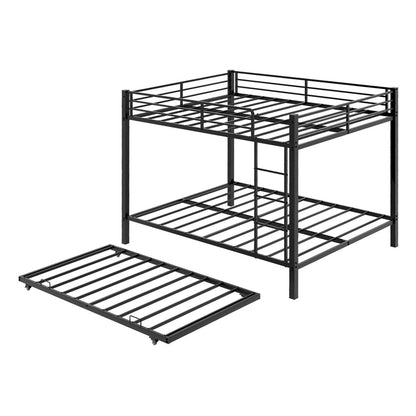 Bunk Bed For Kids, Convertible Frame With Ladders &amp; Guardrail