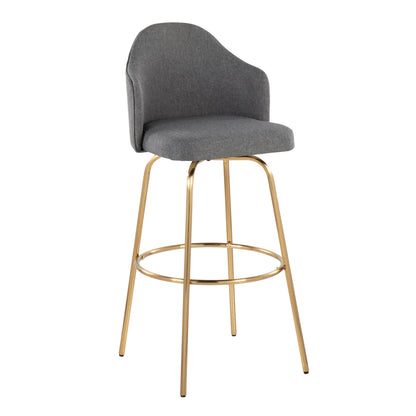 Ahoy - Contemporary Fixed Height Bar Stool &amp; Round Footrest (Set of 2)