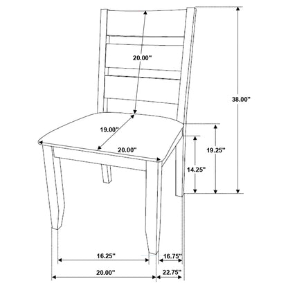Ladderback Dining Chair (Set of 2) - Brown