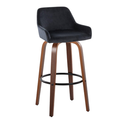 Daniella - Contemporary Fixed Height, Barstool &amp; Swivel And Round Footrest (Set of 2)