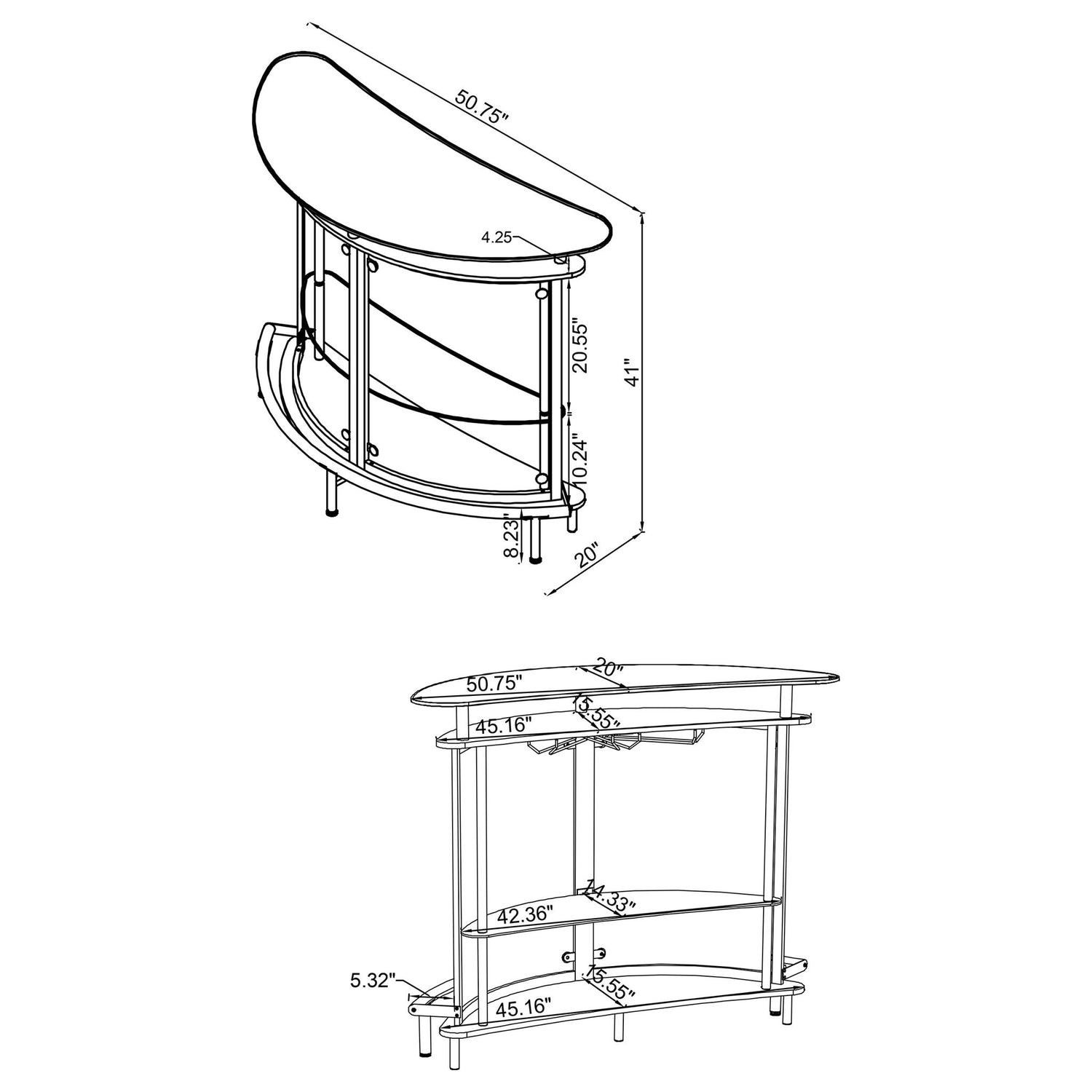 Strick &amp; Bolton - Freestanding Glass Top Home Bar Wine Cabinet With Panels - Black