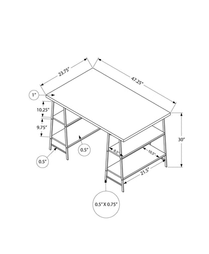 Computer Desk For Home Office, Laptop, Storage Shelves, Contemporary &amp; Modern