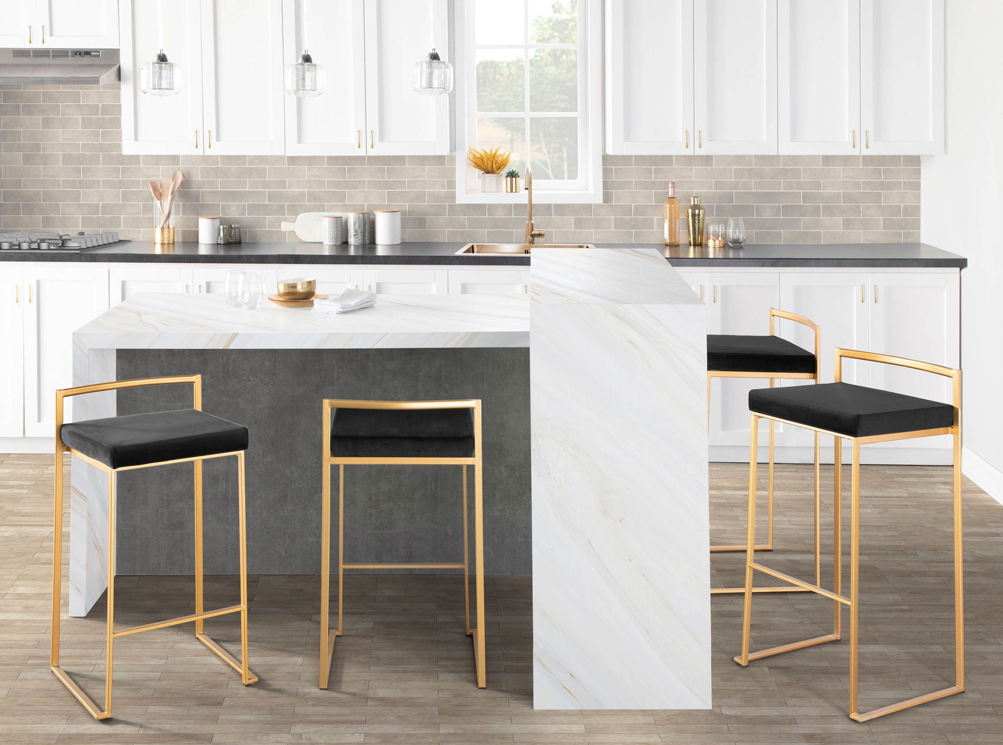 Fuji - Contemporary / Glam &amp; Quality Construction Barstool