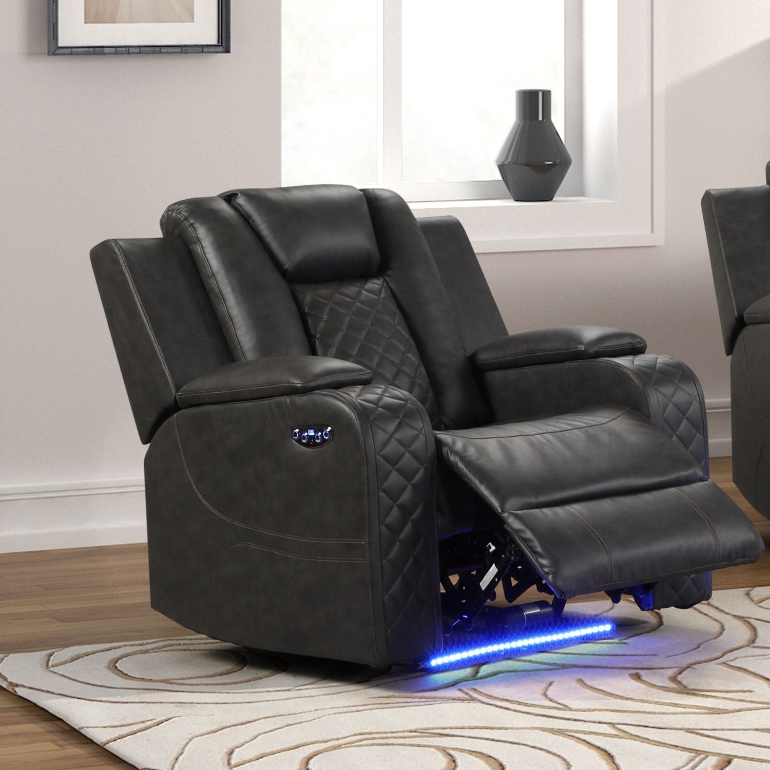 Benz - LED &amp; Power Recliner Chair With Adjustable Headrest