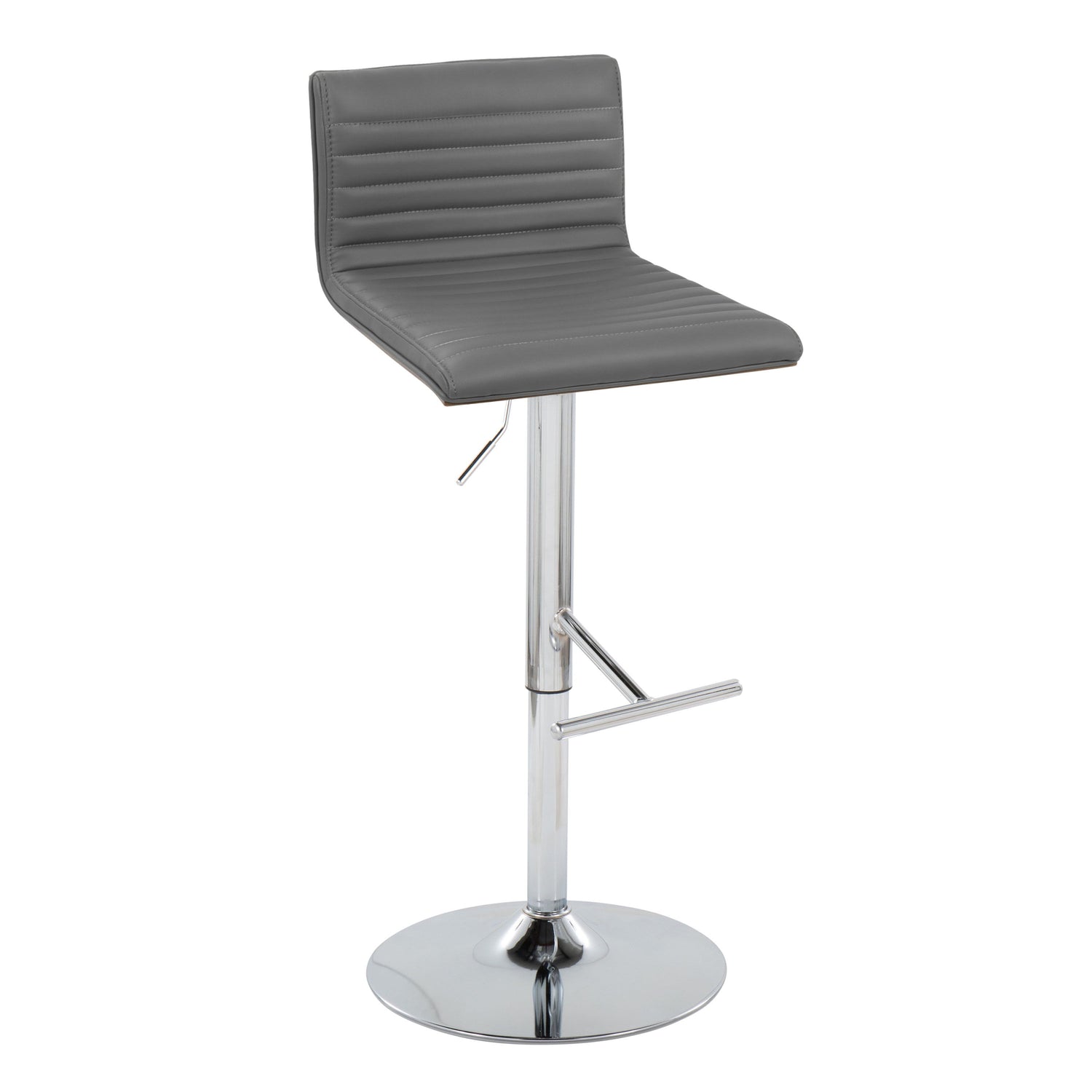 Mason - Contemporary Adjustable Barstool &amp; Swivel With Straight T Footrest (Set of 2)