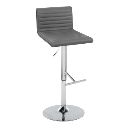 Mason - Contemporary Adjustable Barstool &amp; Swivel With Straight T Footrest (Set of 2)
