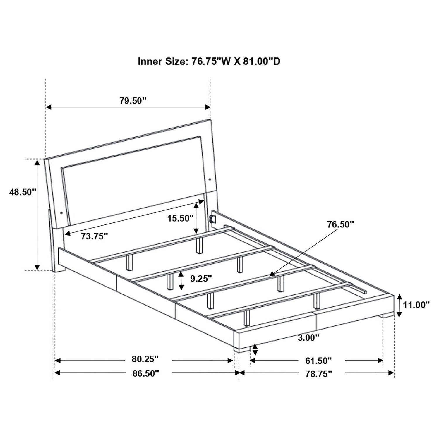 Strick &amp; Bolton - High Gloss Panel Bed With LED Lights