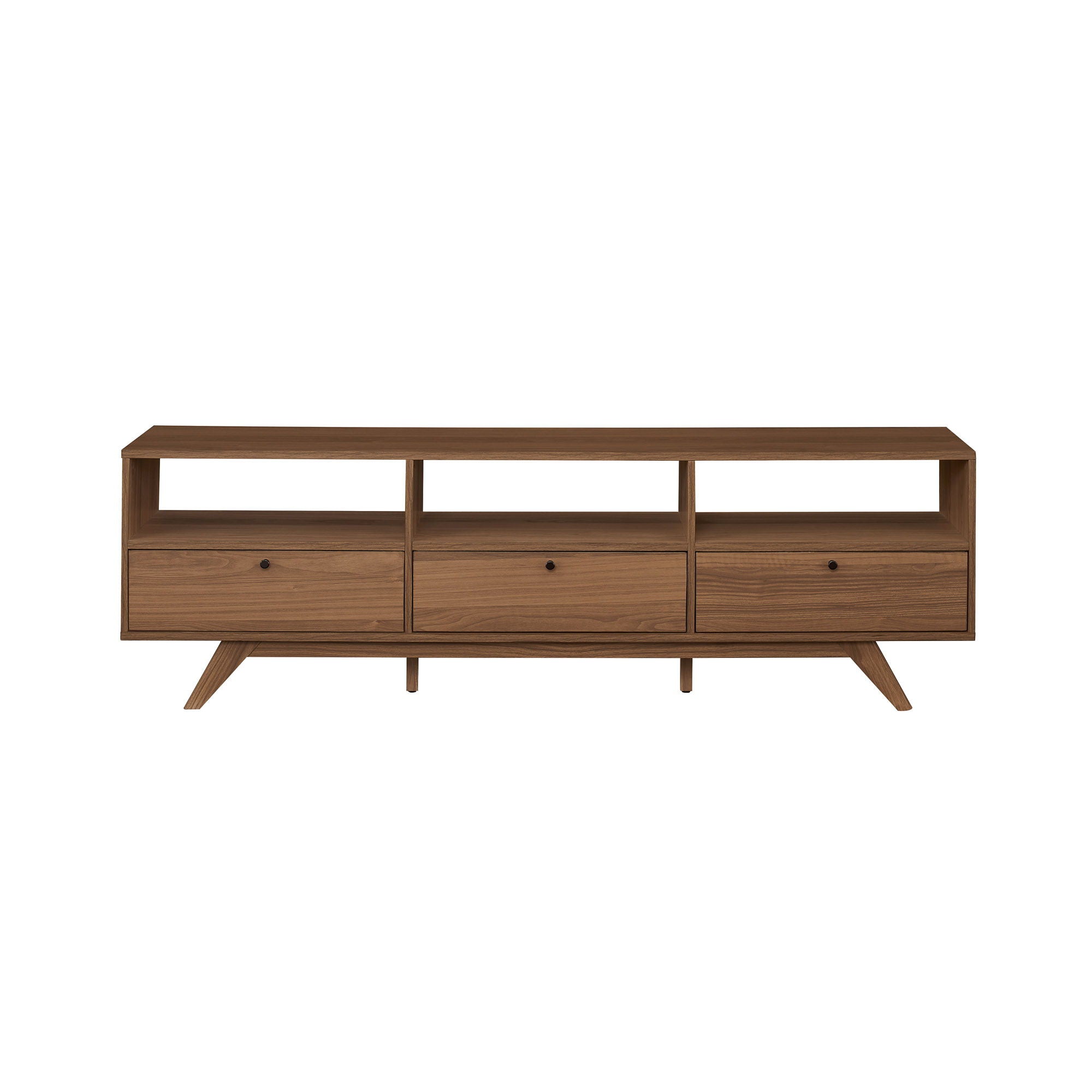 Modern Scandi 3 Door Low Profile TV Stand For TVs Up To 80&quot;