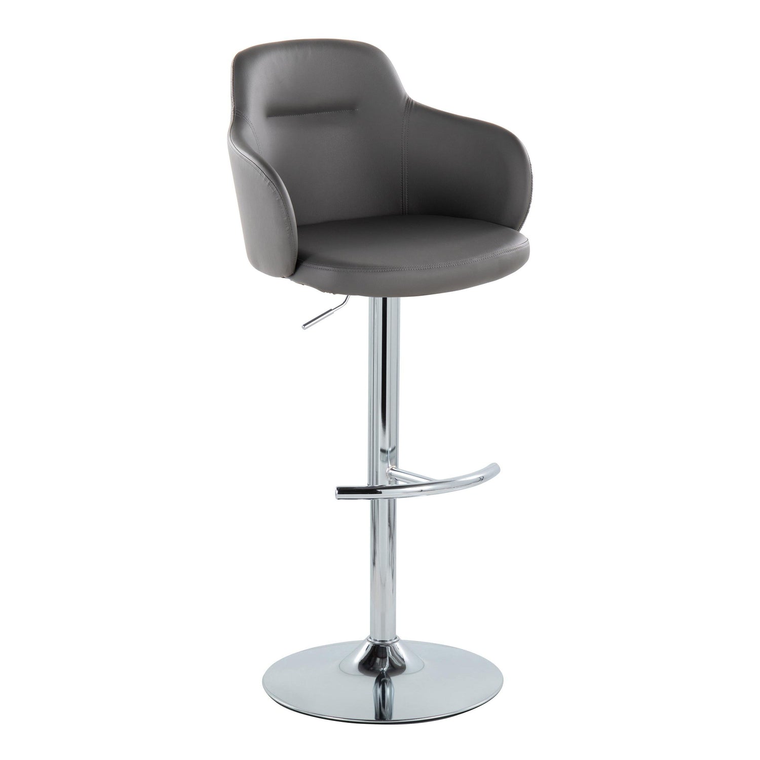 Boyne - Contemporary Adjustable Barstool With Swivel &amp; Rounded T Footrest (Set of 2)