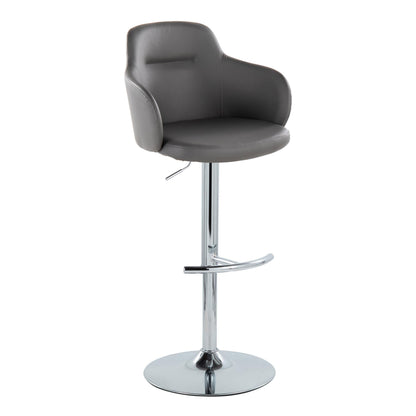 Boyne - Contemporary Adjustable Barstool With Swivel &amp; Rounded T Footrest (Set of 2)