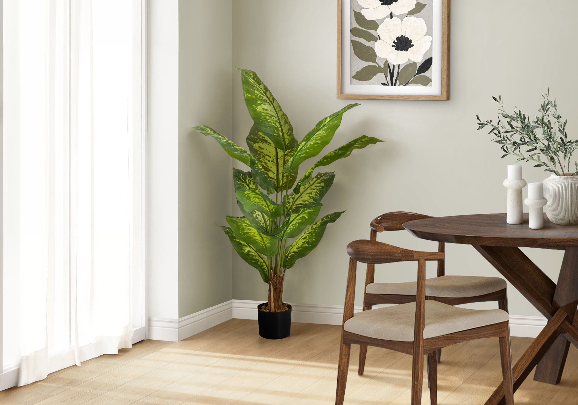 47&quot; Tall, Artificial Plant, Evergreen Tree, Indoor, Faux, Fake, Floor, Greenery, Potted, Real Touch, Decorative - Green / Black