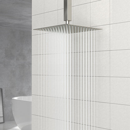 Modern 10&quot; Square Rainfall Shower Head &amp; Stainless Steel Wall Or Ceiling Mount Luxury Spa Shower Panel